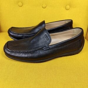 Ecco Driving Loafer Black Pebbled Leather Slip On Casual Men's Shoes Sz 11-11.5